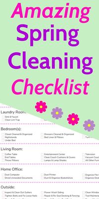 Spring Cleaning Checklist - A Thorough Spring Clean By Room