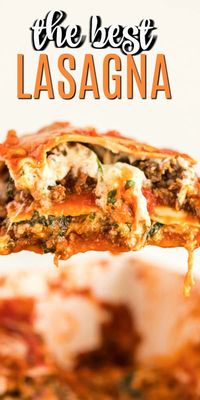 Hearty, flavorful Spinach and Meat Lasagna Recipe. Easy and delicious, your family is going to love this pasta dinner!