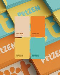 PetZen brand logo design and brand identity brand identity, logo, branding, design, logo options, bold design, colorful design, Orange, Light brown, Yellow, Red, Yellow, Light blue, branding inspiration, logo designer, logo variations, logo inspiration, logotype, custom logo, bold brand, color palette, color palettes, color palette, logo concept, primary logo, secondary logo, logomark, sub mark logo, logo inspire, typography, packaging design