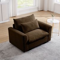 This contemporary armchair sofa, with its simple yet elegant design, is the ideal addition to most living rooms. The sofa is made of soft suede material, which has a delicate touch and is comfortable to sit on, making people reluctant to get up once they sit on it. Its clean lines and comfortable backrest design provide good support, and ensure comfort for long-term use. Its easy-to-clean upholstery ensures low maintenance, while the straightforward installation process makes setup a breeze. Mad