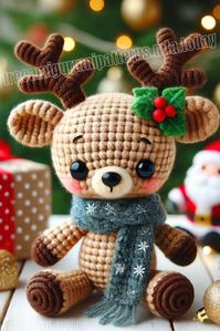 Amigurumi Christmas Deer with Scarf Free Pattern-1