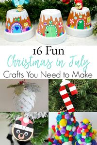 Want to have some Christmas fun this summer? Make some of these fun Christmas in July crafts. #ChristmasCrafts #ChristmasinJuly