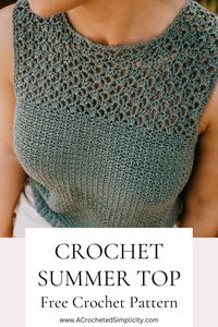 The Chantilly Crochet Summer Top is the epitome of summer chic. Crafted with lacy crochet stitches and a cotton, bamboo, linen blend yarn, its breathable fabric ensures coolness even on the hottest of days. This free crochet top pattern is size inclusive and includes women's sizes XS thru 5X.