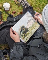 Frances Ives on Instagram: "A rainy day at Wimpole. It was a very, very wet day to try and draw, but it was pretty liberating in the end because it meant that I didn’t really have the time to stop and think too much. I think I’ve needed a bit of an uncomfortable draw to get myself going - does anyone have tips for slightly uncomfortable but still kinda nice drawing challenges?   If you’re interested in the process of this piece, I posted lots of clips of rain, painting and materials on P@treon   #drawingfromobservation #drawingonlocation #locationdrawing #observationaldrawing #enpleinair #nopleinnogain #mixedmediaartwork #mixedmediaartist #emergingartists #illustrationartists #illustratorsoninstagram #illustratorsofig #landscapeartist #wimpoleestate #wimpolehall #wimpoleestatenationaltrust