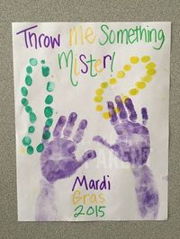 Adorable handprint craft for Mardi Gras!