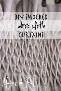 DIY Smocked drop cloth curtains at www.maisondepax.com