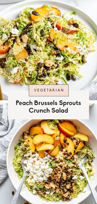 Gorgeous peach brussels sprouts salad with sweet