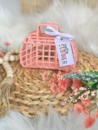 Mini jelly basket with summer tag, jelly bags, party favor, gift bag