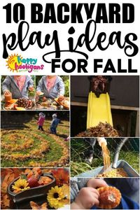 10 Fun, Free Fall Activities for toddlers and preschoolers to do in the backyard. Great outdoor play ideas for  home, preschool or homedaycare! #HappyHooligans #Toddlers #Preschoolers #HomeDaycare #Preschool #Outdoor #Activities #Backyard #Play #Playbased #LearnThroughPlay #GrossMotor #Fall #Autumn #Toddlers #Preschoolers #Kids