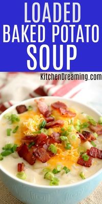 This Loaded Baked Potato Soup is rich and creamy, and bursting with bacon flavor! America loves bacon and in this recipe, Wright Brand Bacon plays a starring role. #Loaded #Baked #Potato #Soup #Bacon #Cheese via @rjeagle12