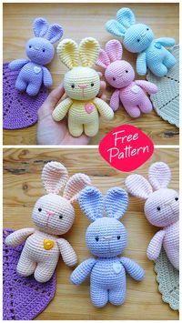 Amigurumi Little Bunny Crochet Free Pattern / via Svetlana Bolotova