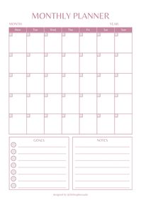 Say goodbye to missed deadlines! This monthly planner template is perfect for keeping track of your goals and appointments. // Keywords: Monthly planner. Planner template. Printable planner. Monthly calendar. Organization. Productivity. Goals. Appointments. Time management. To-do list. Notes. Desk planner. Wall planner. Undated planner. Minimalist planner