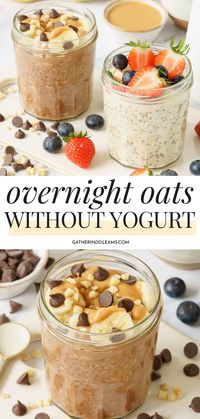 Here's a healthy overnight oats recipe without yogurt. It's easy to make and perfect for those looking for a dairy-free option.