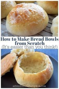 Homemade bread bowls are the perfect addition to any chowder. They are crisp on the outside with a thick, chewy interior perfect for dipping. You'll be surprised at how easy they are to make.