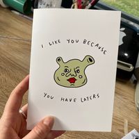 Where my shrek fans at?? 🤪 printed on 5x7 60lb Polar Matte card stock by Red River Paper❣️ Single fold  Envelope included Inside is left blank for you to write what you please💕