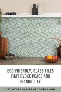 Looking for creative access wall ideas? The Suki White 2x3 Fishscale Matte Mosaic tile features a delicate, water-inspired green matte glaze that is accentuated by the basic, yet sophisticated fish scale form. Suki adds a touch of coastal peace to any location, whether it's on the walls as a kitchen backsplash, in the bathroom, or even in the pool. The natural beauty of the water-inspired hues is enhanced by precise ink jet printing on recycled glass. Visit Tilebar to get your samples.