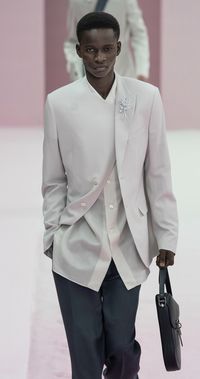 DIOR MEN by KIM JONES SPRING 2020 Look #45 Up Close Detail featuring SERIGNE LAM   / PARIS FASHION WEEK