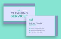 Simple EcoGreen Cleaning Services Business Card