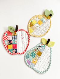 Apple Pear Lemon Peach Coasters PDF Download Pattern – Sewing Illustration