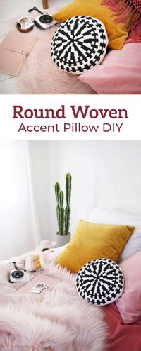 Round Woven Accent Pillow DIY - A Beautiful Mess