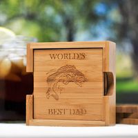 Wooden Coaster Set, Bamboo Coaster, Square Coaster, Christmas gift, Man Cave, Dad, Father, Father's Day, Birthday gift