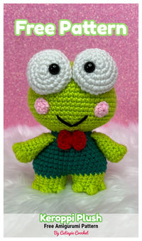 Learn how to make your very own Keroppi plush with this free and easy amigurumi crochet pattern!