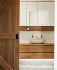 Loughlin Furniture on Instagram: “Showing off the natural beauty of timber, our Elanora Mirror Cabinet features mitred corners and an exposed shelf. Seen here alongside our…”