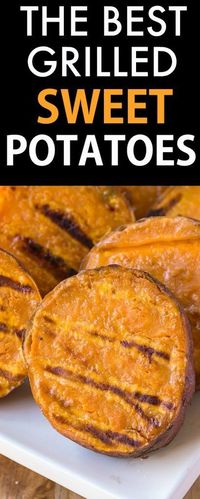 The BEST Grilled Sweet Potatoes Ever- A secret trick to perfect sweet potatoes every time, they taste AMAZING! {vegan, gluten free, paleo recipe}- thebigmansworld.com