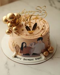 Celebrating love in its purest form with a nude-toned cake, adorned with delicate gold accents and a cherished memory. Here's to a lifetime of sweet moments! ✨🎂 #AnniversaryCake #LoveInEveryBite #ElegantCakes