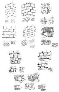 Walls, bricks, masonry... studies - copy from Arthur L. Guptill's drawings