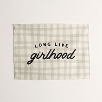 Long Live Girlhood Tapestry - Embrace the essence of girlhood with our Long Live Girlhood Tapestry, featuring a rustic checkered pattern that exudes warmth and charm. Imagine adorning your space with this tapestry, instantly transforming it into a cozy sanctuary that celebrates the adventures of growing up. Crafted from high-quality, microfiber polyester fabric, the Long Live Girlhood Tapestry brings a cozy and comforting touch to the room. Its durable construction ensures it withstands the adve