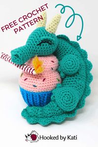 Wonder the Birthday Dragon | Free Crochet Pattern - Hooked by Kati