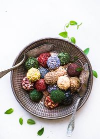 Jewel Box Labneh Balls ~ these little gems are made with homemade yogurt cheese rolled in colorful herbs and spices.  Serve as an appetizer with bread, or as a colorful garnish on salads. #labneh #cheese #recipe #healthy #appetizer #yogurt #glutenfree #Syrian #MiddleEastern #recipe #easy #holidays #cheeseboard