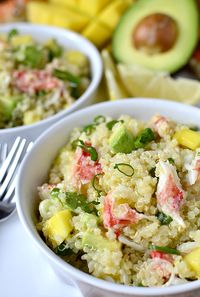 California Crab and Quinoa Salad #appetizer #salad #alaskakingcrab | iowagirleats.com