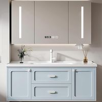 Elevate your bathroom with this stylish blue floating vanity. Featuring an integrated sink, LED lighting, one-touch defogging, and 2 soft-close drawers. Easy installation for a sleek, modern look. #FloatingVanity #BlueVanity #BathroomUpgrade #LEDVanity #OneTouchDefogging #ModernBathroom #EasyInstallation #BathroomStorage #InteriorDesign #BathroomMakeover