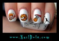 Basketball nail decals