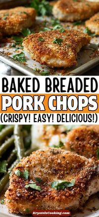 Easy Crispy Baked Pork Chops: your new favorite recipe for the best crunchy and flavorful pork chops!