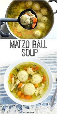 Matzo Ball Soup - Warm, comforting, and sure to make you feel better on a cold blustery day. BudgetBytes.com