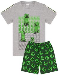 PRICES MAY VARY. MINECRAFT T-SHIRT & SHORT BOTTOMS 4 DESIGN OPTIONS PJ SET FOR BOYS – Our Minecraft pyjamas for kids are available with four different design options. The pjs are perfect for gamers who love playing the popular Mojang video game, Minecraft and is a great idea as a Minecraft birthday present or for any special occasion and are suitable for children and teenagers from sizes 5-6 years to 13-14 years. AVAILABLE IN VARIETY OF MINECRAFT CREEPER PJ’S FOR KIDS - The pyjama set for children and teens comes in sizes 5-6, 7-8, 9-10, 11-12, and 13-14 years offering a comfortable and regular boy fit made for ultimate comfort perfect for everyday gaming and Minecraft dreaming! MIXED MATERIALS MINECRAFT PJS FOR BOYS - The Minecraft sleepwear set for kids includes a Minecraft t-shirt that