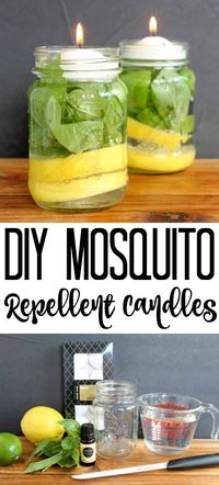 Make your own DIY mosquito repellent candles with a few simple ingredients and some mason jars! #summer #bugs #bugrepellent #masonjars