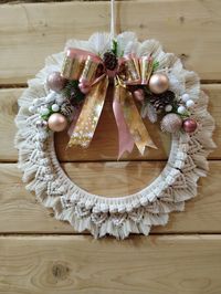 Новогодний венок, г�отовимся к празднику #christmasideas#christmaswreaths#macrameart#macramemakers