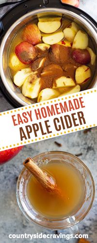 Homemade Apple Cider that’s filled with warm spices like cinnamon, allspice, and a little clove. It’s the perfect drink to warm up with! I give ranges in the recipe card for the spices. I know some may like a more mildly spiced cider (my family) and some may like it spicier. Slow cooker, Instant Pot, and stovetop instructions included. See how simple this apple cider is to make no matter how you choose to!