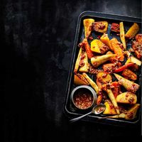 Roasted roots with umami dressing: Add some extra flavour to your dishes with umami, a deep savoury taste sensation that can be used as a salad dressing or to perk up a side dish of roasted vegetables