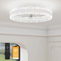 VOLISUN Low Profile Ceiling Fans with Light and Remote, 19.7in Fandelier Ceiling Fan with Light, 3000K-6500K Dimmable Flush Mount LED Ceiling Fan Light, White Modern Ceiling Fan Light for Bedroom - Amazon.com