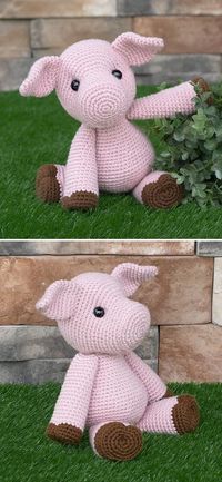 Cute Amigurumi Pigs.How adorable is Paisley, the pig? She just oves to roll around in the mud and pig out on her favorite snacks. Make sure you bring your own food, because she hogs it all! You can make it as a little gift for your kiddos, but remember to replace plastic elements for embroidery when gifting it to smaller kids.  #freecrochetpattern #amigurumi #pigs