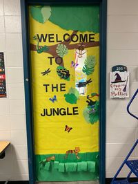 Jungle themed classroom door