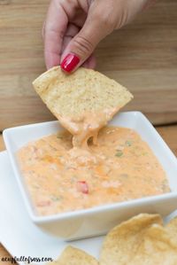 This Crockpot Nacho Dip is perfect for holiday parties and get together with friends and family. It's a loved recipe by all. And it makes a ton!