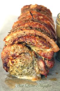 Recipe: Rosemary Roasted Pork with Maple Apple Sauce adapted from Donna Hay in the Sunday Telegraph Magazine @ Not Quite Nigella