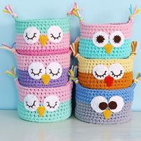 Crochet Owl Basket From TShirt Yarn