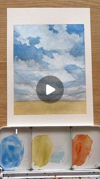 Mallery Marsh on Instagram: "My biggest tips for painting clouds that can be easily implemented in your next painting! If you want to learn all my tips for painting landscapes my Watercolor Landscapes Course is 20% OFF for Black Friday!! 🎨 #watercolortutorial #watercolorlandscape #learnwatercolor #watercolorbeginner"